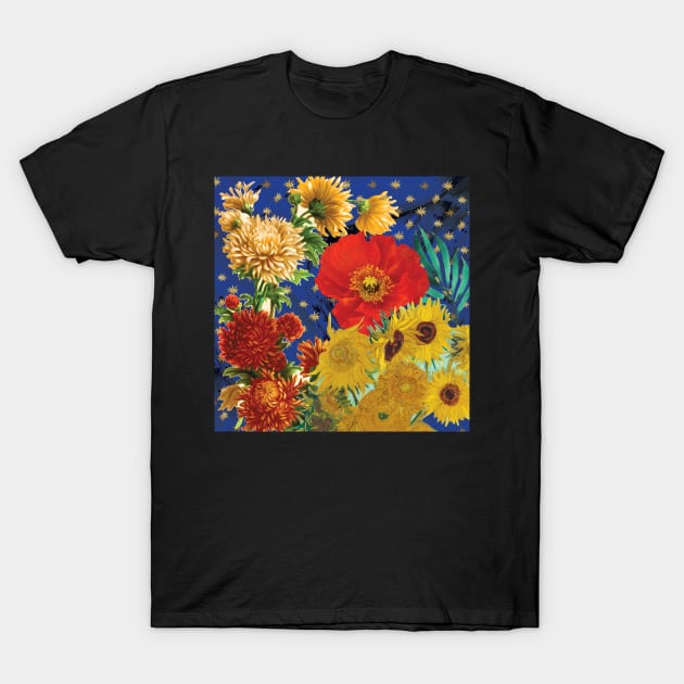 Van Gogh Inspired Floral Pattern T-Shirt by BarcelonaLights